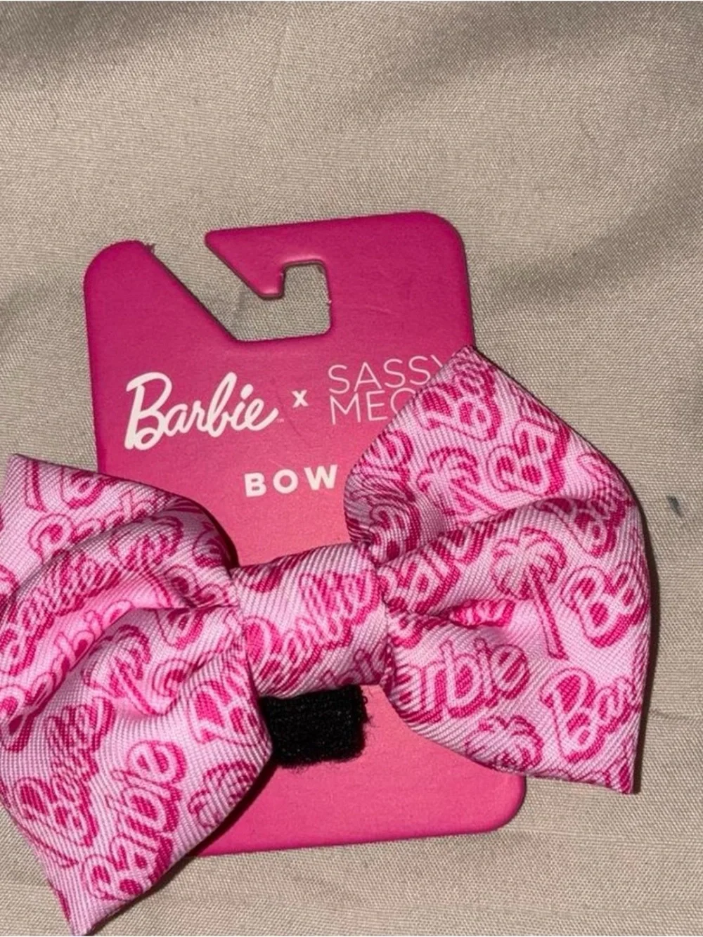 Barbie Pink Logo Bow cat Accessory